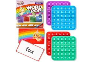 THE FIDGET GAME Word Pop - Flashcards Läs och Pop Pop Fidget Toy för barn från Pre-K till första klass - inlärningsaktiviteter och HVAC-ordlekar - innehåller mattor, kort och