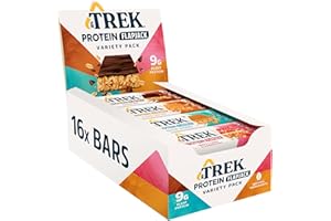 JB's TREK High Protein Flapjack Variety Pack - Gluten Free - Plant Based - Vegan Snack - 50 g x 16 bars