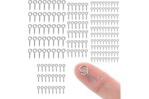 ANHORTS 200 piezas Ganchos de Tornillo, Ganchos de Ojos, Pernos de Ojos, ganchos de techo, Hembrillas Cerradas para Manualidades Resina Joya Cuenta Hogar (q)