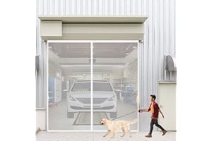 CGUOZI Fly Screen for Doors Magnetic Net, 130 x 200 cm Screen Mesh Curtain with Full Frame to Bottom Seal for Keep Bugs Fly Out Mesh Curtain for Sliding Glass Door Patio Door White