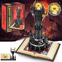 Bilinavy Dunkler Turm-Baustein, Lord Castle-Architektur-Bauset für Jungen von 8 bis 12 Jahren, Leuchtturm-Bausets zur Wiederh