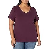 Amazon Essentials T-Shirt a Maniche Corte con Scollo a V (Taglie Forti Disponibili) Donna