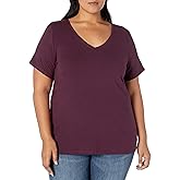 Amazon Essentials Femme T-shirt À Manches Courtes et Col En V, Grande Taille