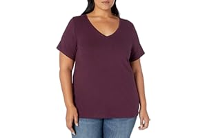 Amazon Essentials Plus Size Classic-fit Short-sleeve V-neck T-shirt T-shirt Femme