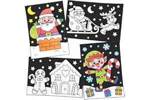 Baker Ross FC108 Decorazioni Immagini di Natale da Colorare - Confezione da 10, Immagini in Feltro, Decorazioni Personalizzate, Set Artigianale per Bambini da Decorare e da Esporre