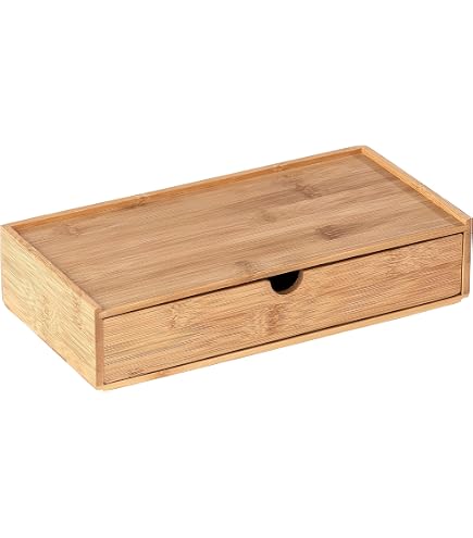 Coffre En Bois Avec 3 Tiroirs Rayher - 37.5x13x11.5cm - Beige - Rangement Déco Pour Maison