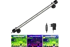 BELLALICHT Illuminazione LED per Acquari, Lampada per Acquari [Luce RGB-Bianca] con Timer, 10 Livelli di Luminosità Dimmerabili IP67 Impermeabile per Serbatoio di Pesci e Piante, L-39C