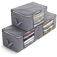 Delka 90L Storage Bags with Lids, Large Storage Boxes with lids, Storage Unit for Clothes, Duvets, Blankets, Toys, Pack of 3
