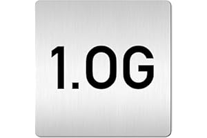 Türschilder24 XXL Türschild • 125 x 125 mm • Etagenschild/Geschoss- Hinweisschild • (A: Mit doppelseitig klebenden Montagestreifen, 1.OG)