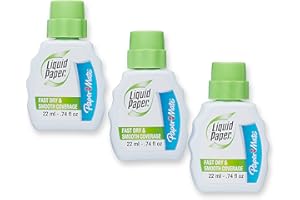 PAPER MATE Liquid Paper Fast Dry Correction Fluid, 3 Pack(5643115)