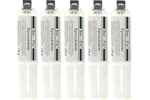 Ber-Fix Colla 2k – Colla epossidica 30 minuti, vera colla epossidica, 2 componenti, plastica, metallo, vetro, pietra, cemento, legno, 5 siringhe da 25 g, 1:1