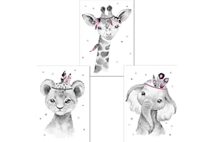 LALELU-Prints Bilder Kinderzimmer Poster Babyzimmer Deko Mädchen Jungen Kinderbilder Set Kinderzimmerbilder (Indianer rosa)