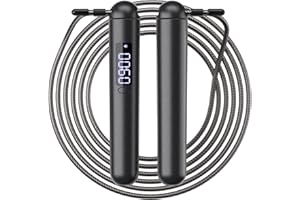 ACHDOFITS Professional Smart Skipping Rope - with Accurate Calorie Counter (Based on Your Weight) & Hall Sensor, Adjustable High-Speed Steel Wire Rope for HIIT, Boxing, Cardio & Home Workouts