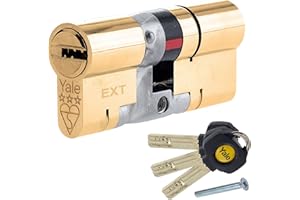 Yale P-YS3-4550B Euro Double 3 Star Cylinder, 3 Keys Supplied, Maximum Security, Visi Packed, Suitable for All Door Types, 45:50 (95mm), Brass Finish