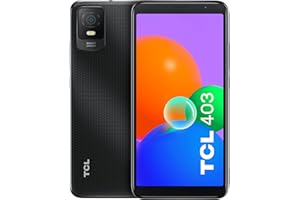 TCL 403 - Smartphone de 6" (2GB-32GB Ampliable MicroSD, Dual SIM, Cámaras 8MP+5MP, Batería 3000mAh, Android 12 Go Ed.) Negro
