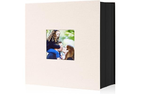 Lanpn Album de Fotos 10x15 600, Grande Lino Album para Photos Bolsillos Verticales Horizontal Beige