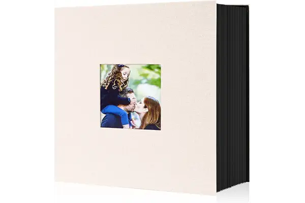Lanpn Album de Fotos 10x15 600, Grande Lino Album para Photos Bolsillos Verticales Horizontal Beige