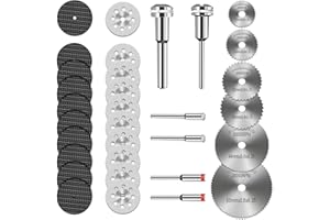 SHENGBENHAO Set di lame per sega circolare, lame circolari da taglio per dispositivi multifunzione, utensili a rotazione con un perno da 1/8 per tagliare legno e metallo