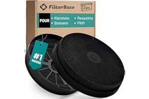 Filtres à Charbon Actif FilterBase® - Lot de 2 pour Respekta MIZ0023 | Klarstein Zarah Zelda Zola Balzac Aurora Aurica 10029385 10029387 10029388 10013866 10013867 10013868 | Bomann KF561 | PKM CF 110