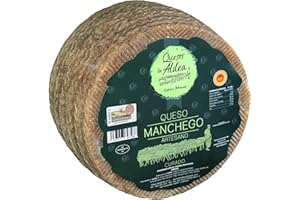 QUESOS LA ALDEA CALIDAD ARTESANAL QUESOS LA ALDEA | Queso Artesano Manchego de Oveja Curado | D. O. La Mancha | Cuña de 0.75 kg | Kits y Packs de Quesos | Cajas Degustación y Gourmet | Disponible: Entero, en Cuartos o Mitades