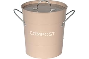 THE CADDY COMPANY Coffee (Brown) Metal Kitchen Compost Caddy - Composting Bin for Food Waste Recycling