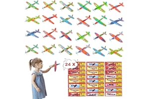 Bcuuozeeing 24 Piezas Aviones de Poliespan, Aviones Planeadores para Niños, Aviones Planeadores Deslizantes, Avión Volador Planeador Espuma, Avion Juguete para Niños Niñas (24 Piezas)