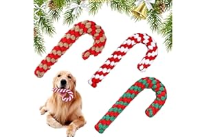 Ayizhiniu 3pcs Hundespielzeug Zuckerstange, Kauspielzeug für Hund, Hundezähne Reinigungsseil Spielzeug, Hund Spielzeug Weihnachten Zuckerstangen Seil, Geeignet Reinigen Zähne Hundes
