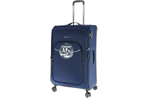 METZELDER Valise Souple Basic S Gros Volume Garantie 1 an (Bleu (Blue), L - Large - 115/135L – 79x47x32cm 3,9kg)