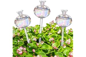 Begonia 3 Piezas Globos de Riego Automático de Vidrio para Plantas, Bombillas de Agua Autoregantes para Macetas, Esferas Decorativas de Riego para Interior y Jardín