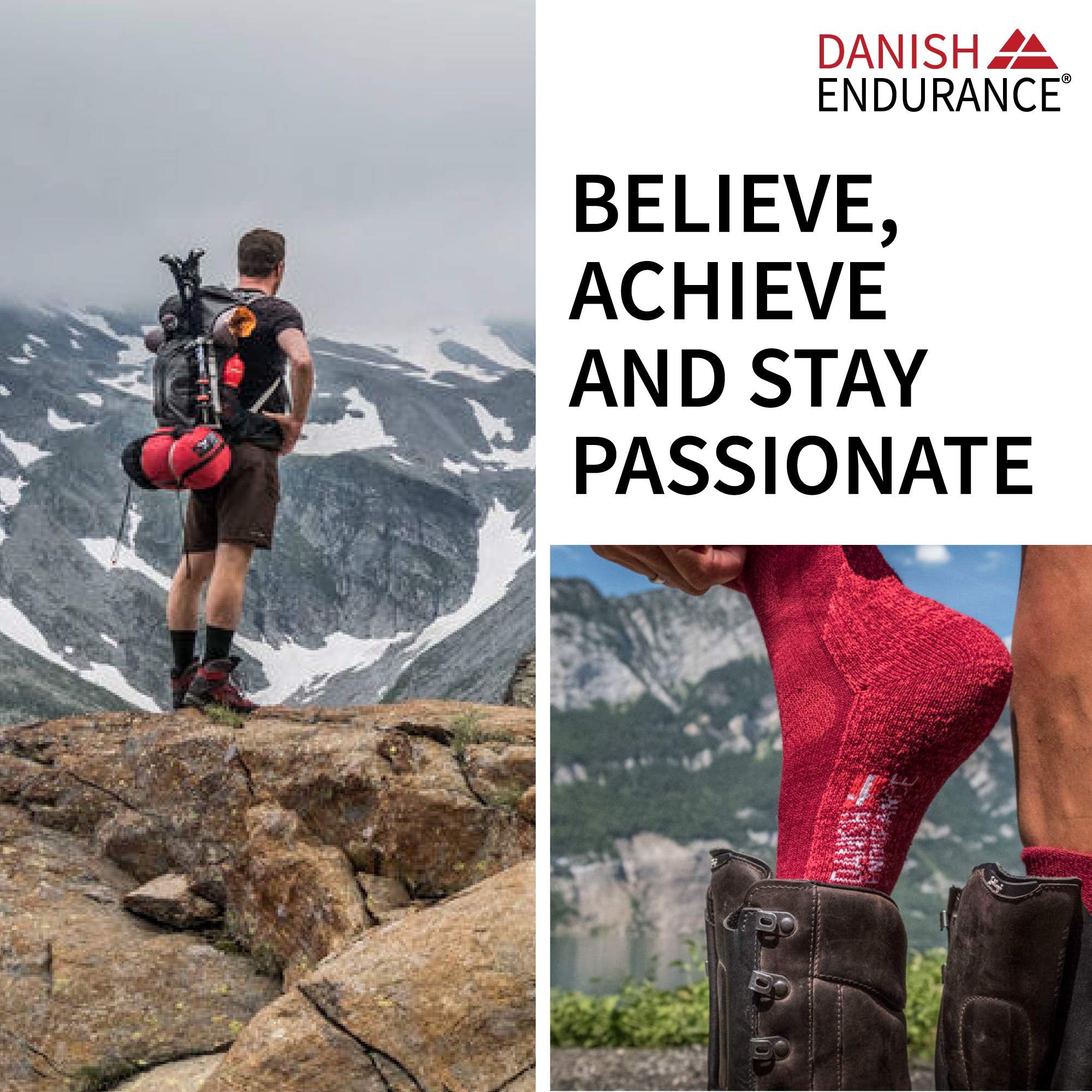 DANISH ENDURANCE Merinowolle Wandersocken für Herren, Damen & Kinder, 3 Paare, Trekkingsocken, Atmungsaktiv, Gepolstert, Antiblasen Polsterung, Merino Funktionssocken – Bild 9