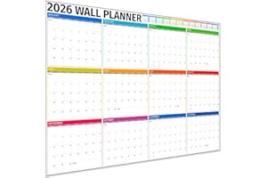 HAMBLI Wall Planner 2026 UK - A1 Extra Large 84 x 60cm Colour Full Year Family Planner Calendar 2026 For Home, Office, Teacher Calendars & Personal Organisers - Folded Boxes Edition