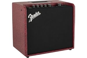 Fender Mustang LT25 Amplificateur de Guitare en Rouge vin – Sons Polyvalents, 60 préréglages, 20 Types d'amplis, 25 Effets