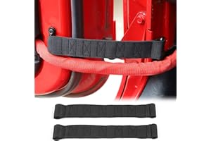 TDHLW Correa de la Puerta, 2PCS Delantero y Trasero de la Puerta de Servicio Pesado Que limita la Correa de verificación para Jeep Wrangler CJ YJ TJ JK y Unlimited,Negro