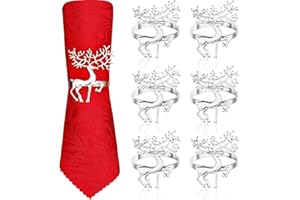 WILLBOND Christmas Deer Napkin Ring Reindeer Napkin Buckles Alloy Stag Napkin Ring for Home Table Decoration for Christmas and Kitchen Dining Table Linen Accessories, Wedding Adornment