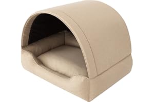 PILLOWPRIM Legowisko dla psa, tkanina dla psa, jaskinia dla kota, kosz dla psa, legowisko dla psa, miejsca do spania, meble dla zwierząt, sofa dla psa, beżowa, XL: 82 x 58 cm