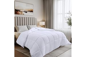 Utopia Bedding Duvet Double,10.5 Tog coverless Duvet with Corner Tabs, Box Stitched Quilt (Double, White)