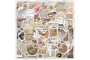 T TAKONE Aesthetic - Juego de 60 pegatinas de estilo libro vintage, resistentes al agua, estéticas para Kindle y portátiles, pegatinas de libros, ideal para amantes de los libros, adolescentes y