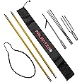 Scuba Choice Spearfishing 5' Fiberglass Travel Hawaiian Sling Pole Spear - 2-Piece with 3 Tips Set (12" Paralyzer & Lionfish Tip) | Durable Lightweight, Includes Black Rubber Carry Bag