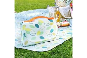 FUYOAL 200 * 200cm Waterproof Picnic Blanket, Foldable Outdoor Picnic Mat With Carrying Handle Extra Large Picnic Rug Waterproof,Sand proof,Machine Washable for Family Beach Park Hiking Camping