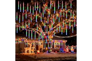 Mineup Luces De Lluvia, 20 Tubos De 42 Cm Meteoros Lluvia Luces Exterior, Impermeables Luc De Ducha De Meteoritos, Luc De Navidad Lluvi Para Navidad, Fiestas, Jardines, Bodas (coloridas)