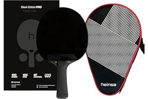 ‎HEINSA heinsa Black Edition Pro – Carbon Tischtennisschläger mit Mech-Tek Predator Belag (2,1 mm), ITTF-zugelassen – Spin, Speed & Kontrolle