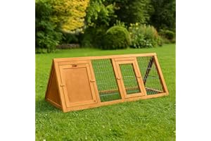 PET VIDA Home Discount en Bois pour Animal Domestique Clapier Triangle, Bunny Cage pour Cochon d'Inde Animal House boîtier extérieur Run, Grande