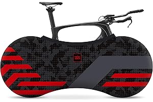 VELOSOCK Velo Sock Bicycle Indoor Cover for Storage and Transportation, Stretchy Dirt Proof Fabric, Bike Travel Protection Cover – Red Lines