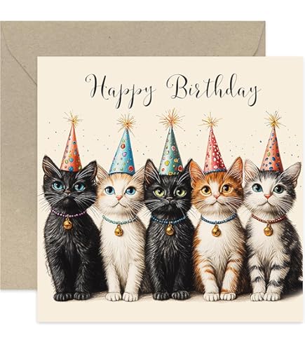 40th Birthday Card For Her - 'Too Glam' Cat Themed Greeting Card For Women