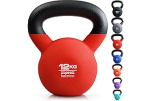Core Balance Kettlebell Neoprene Coated Cast Iron Weight Lifting Strength Training Cardio Fitness Home Gym (1 x 4kg, 6kg, 8kg, 10kg, 12kg, 16kg or 20kg)