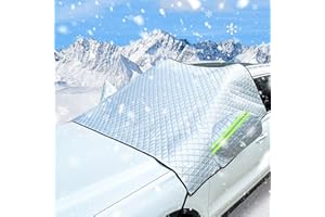 Mezzar Copertura Parabrezza Auto, Copriauto per Parabrezza Anteriore Specchietto Laterale con 12 Magneti, Protezione Antigelo Auto per Antineve Antipolvere Antighiaccio Anti-UV- 245×148cm