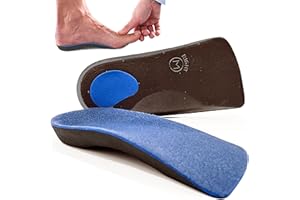 AGP STORE Plantillas Fascitis Plantar, Plantillas Soporte De Arco, Plantilla 3/4 De Longitud Para Hombre Y Mujer, Plantillas Ortopédicas Para Pie Planos, Pisada Pronadora Y Fascitis, 5 Tallas. (XS, EU 34-36)