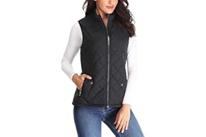 Wudodo Gilet Duvet Femme Ultra Chaud Veste sans Manche Col Roulé Grande Taille Hiver Doudoune