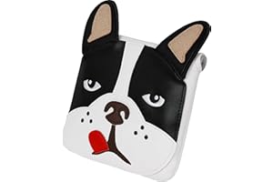 Big Crazy Golf Club Head Covers, Putter Cover with Strong Magnetic Closure, Square Mallet Putter Cover, Waterproof, Funny Design French Bulldog Pug Dog