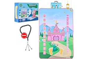 THE FRENCH WAY Tapis de Prière Musulman Électronique – Tapis de Prière Interactif pour Enfant Rose – Apprentissage Ludique des Prières – Récitation de Sourates du Coran et Doua – Inclut Chapelet pour Tasbih
